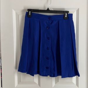 Bar III Blue Pleated Button down Skirt